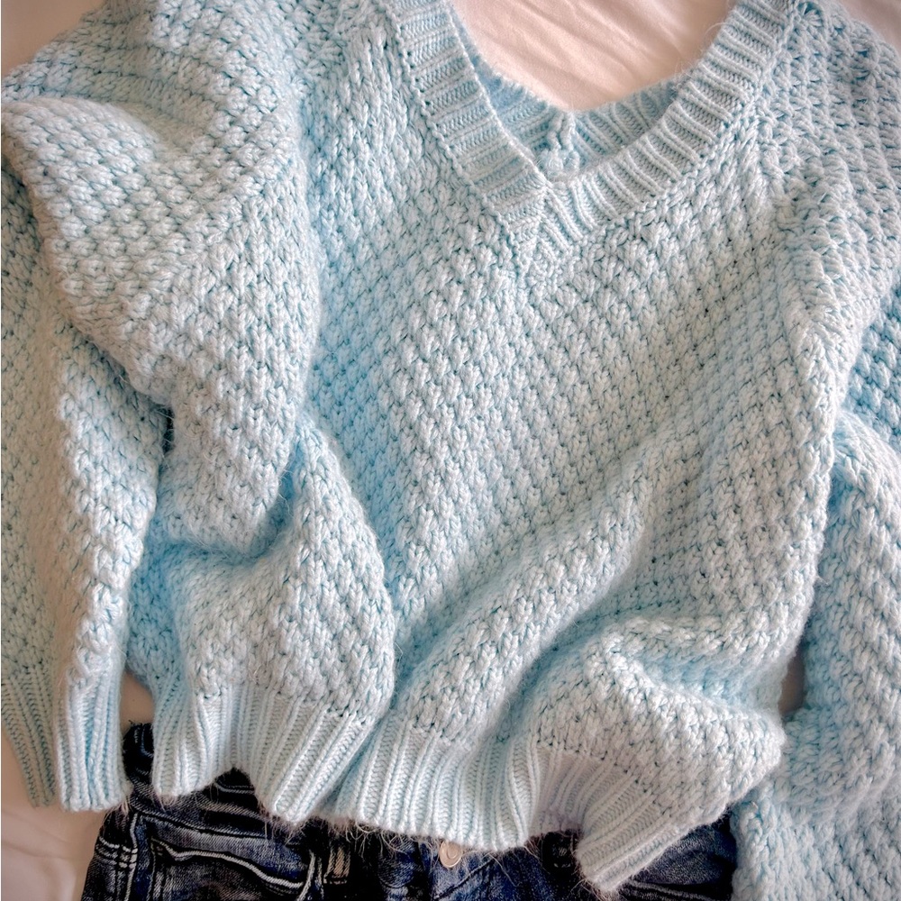 Baby Blue Chunky Knit Sweater